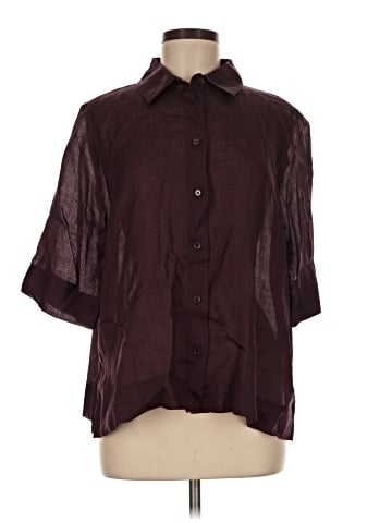 Zara 3/4 Sleeve Button-Down Shirt (view 1)