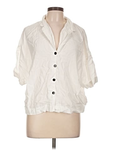 Zara TRF 3/4 Sleeve Button-Down Shirt (view 1)