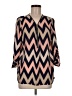 Wishful Park 100% Polyester Chevron-herringbone Tan 3/4 Sleeve Blouse Size M - photo 1