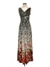 Chaps Print Gray Cocktail Dress Size S - photo 1