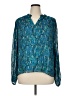 Lilly Pulitzer Print Teal Long Sleeve Blouse Size XL - photo 1