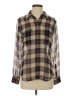 Equipment Plaid Brown Long Sleeve Blouse Size XS - photo 1