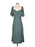 Monki Print Green Casual Dress Size S - photo 1
