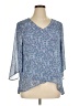 Cooper & Ella 100% Polyester Blue 3/4 Sleeve Blouse Size XL - photo 1