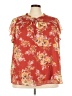 LC Lauren Conrad 100% Polyester Red Short Sleeve Blouse Size 3X - photo 1