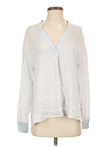 Vince. Long Sleeve Silk Top (view 1)