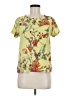Lily White Yellow Short Sleeve Blouse Size M - photo 1