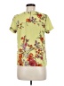 Lily White Yellow Short Sleeve Blouse Size M - photo 2