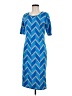 Lularoe Chevron-herringbone Blue Casual Dress Size M - photo 1