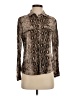 Alexander Jordan Animal Print Brown Long Sleeve Blouse Size S - photo 1