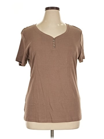 Karen Scott Short Sleeve Henley (view 1)