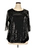 NY Collection 100% Polyester Black 3/4 Sleeve Blouse Size 2X - photo 1