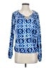 MICHAEL Michael Kors Blue Long Sleeve Blouse Size S - photo 1