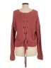Lucky Brand 100% Cotton Burgundy Pullover Sweater Size M - photo 2