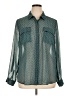 I Heart Ronson 100% Polyester Polka Dots Teal Long Sleeve Blouse Size XL - photo 1