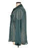 I Heart Ronson 100% Polyester Polka Dots Teal Long Sleeve Blouse Size XL - photo 5