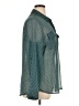 I Heart Ronson 100% Polyester Polka Dots Teal Long Sleeve Blouse Size XL - photo 4