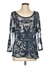 Express 100% Nylon Black 3/4 Sleeve Top Size L - photo 1