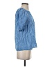 Boden 100% Linen Checkered-gingham Blue Short Sleeve Blouse Size 2 - photo 4
