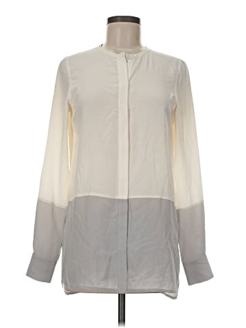 Vince. Long Sleeve Silk Top (view 1)