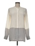 Vince. 100% Silk Color Block Ivory Long Sleeve Silk Top Size 6 - photo 1