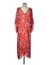 CAbi 100% Polyester Animal Print Red Orange Casual Dress Size L - photo 1
