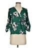 West Kei 100% Polyester Floral Green 3/4 Sleeve Blouse Size XS - photo 1