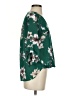 West Kei 100% Polyester Floral Green 3/4 Sleeve Blouse Size XS - photo 4