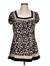 Apostrophe Brown Short Sleeve Top Size L - photo 1