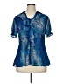 DressBarn 100% Polyester Blue Short Sleeve Blouse Size 1X - photo 1