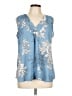 Roz & Ali 100% Polyester Blue Sleeveless Blouse Size L - photo 1