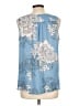 Roz & Ali 100% Polyester Blue Sleeveless Blouse Size L - photo 2