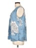 Roz & Ali 100% Polyester Blue Sleeveless Blouse Size L - photo 5