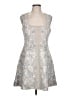 BCBGMAXAZRIA Paisley Silver Gray Cocktail Dress Size L - photo 1