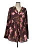Torrid Floral Brown Long Sleeve Blouse Size Lg Plus (0) - photo 1
