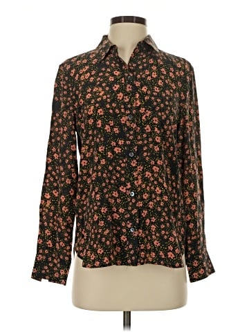 Equipment Long Sleeve Silk Top (view 1)