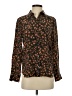 Equipment 100% Silk Floral Black Long Sleeve Silk Top Size S - photo 1