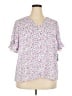 CeCe 100% Polyester Pink Short Sleeve Blouse Size 2X - photo 1