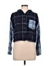 SO 100% Cotton Plaid Blue Long Sleeve Button-Down Shirt Size L - photo 1