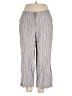 Chico's 100% Linen Stripes Silver Tan Linen Pants Size XL (3) - photo 1