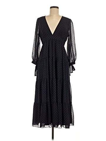 Madewell Tie-Sleeve Tiered Midi Dress in Clipdot (view 1)
