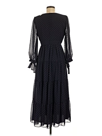 Madewell Tie-Sleeve Tiered Midi Dress in Clipdot (view 2)