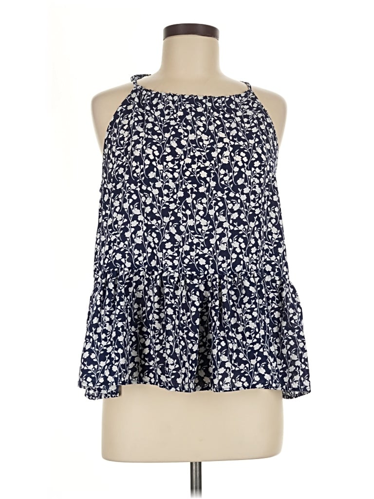 Pre-owned Veronica M Sleeveless Blouse In Blue