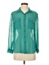 Timing 100% Polyester Teal Long Sleeve Blouse Size S - photo 1