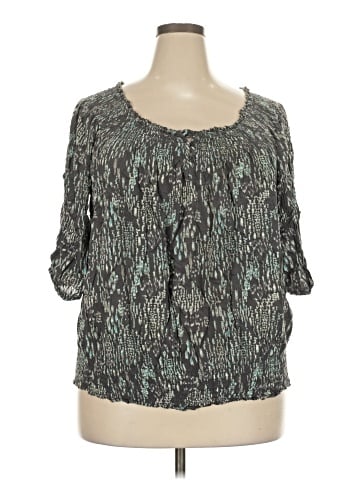 a.n.a. A New Approach 3/4 Sleeve Blouse (view 1)