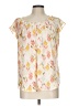 LC Lauren Conrad 100% Polyester Ivory Short Sleeve Blouse Size L - photo 1