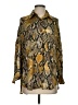 Zara Animal Print Gold Long Sleeve Blouse Size XS - photo 1