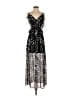 BCBGeneration 100% Polyester Floral Black Gray Cocktail Dress Size 2 - photo 1