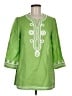 Etcetera 100% Linen Green 3/4 Sleeve Blouse Size 8 - photo 1