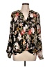 INC International Concepts 100% Polyester Floral Black 3/4 Sleeve Blouse Size L - photo 1